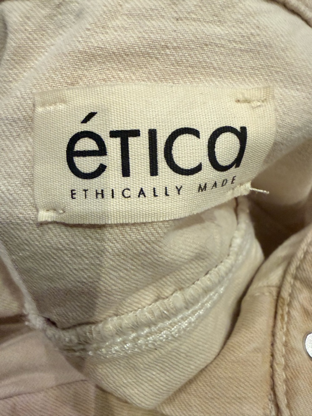 ÉTICA Pricilla Fray Hem Shirtdress in Canyon Sand Size Large - Picture 8 of 9